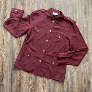 Carry Back Red Silk Button Down